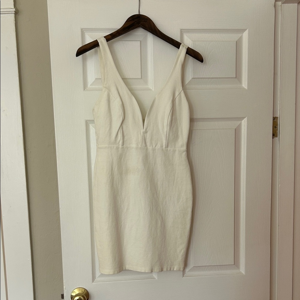 Lulu's Cream Sleeveless Mini Dress